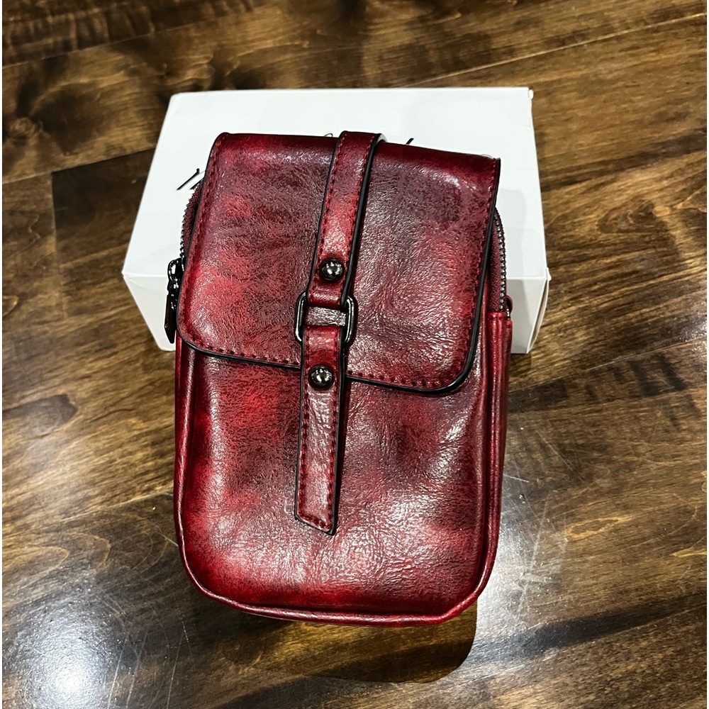 burgundy women's across the body bag